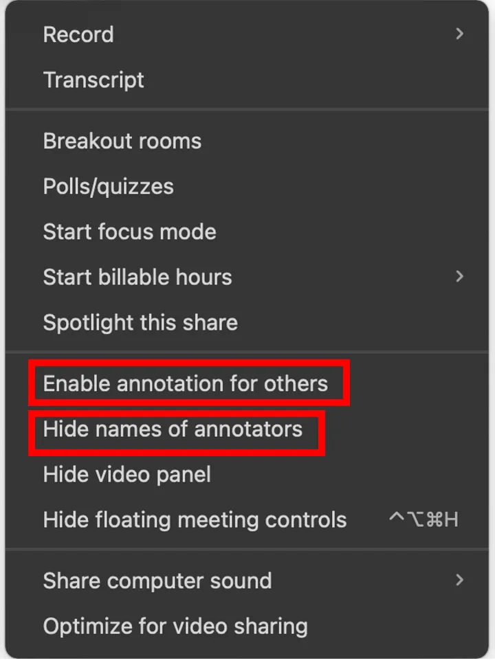 Show names of annotators