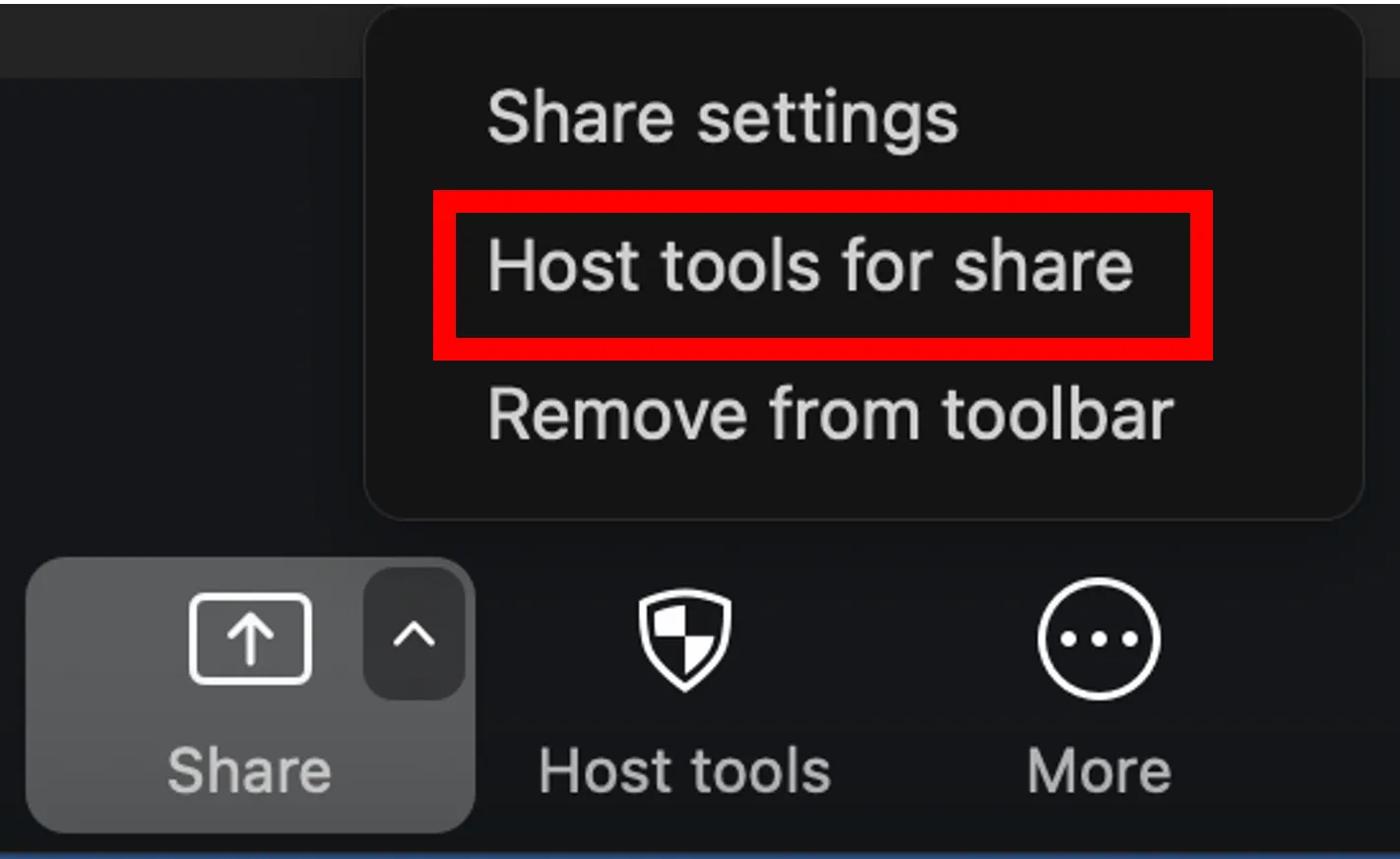 Host tools for share